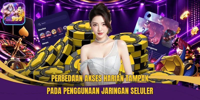 Perbedaan akses harian tampak pada penggunaan jaringan seluler