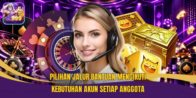 Pilihan jalur bantuan mengikuti kebutuhan akun setiap anggota
